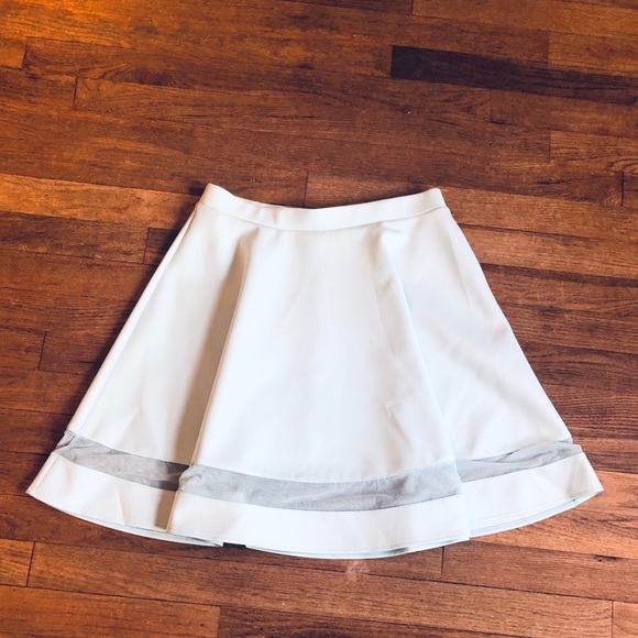 ASOS Dresses & Skirts - ASOS Sea Foam Green Scuba Skirt With Mesh Detail